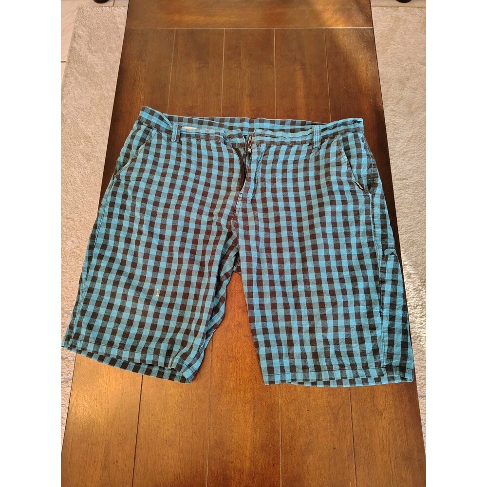 Mens Zoo York Blue‎ And Black Plaid Casual Shorts Size 36